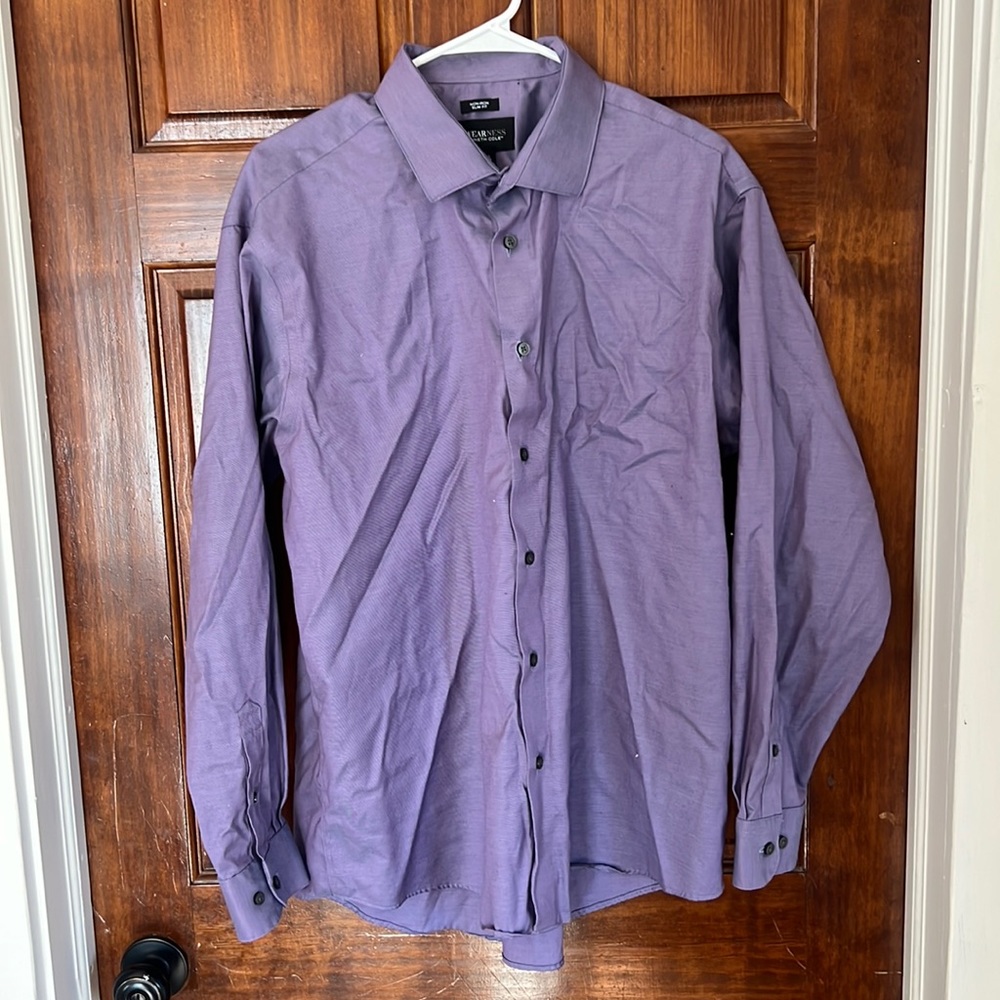 Kenneth Cole Awearness Slim-Fit Mens Dress Shirt Purple.